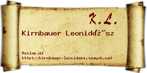 Kirnbauer Leonidász névjegykártya